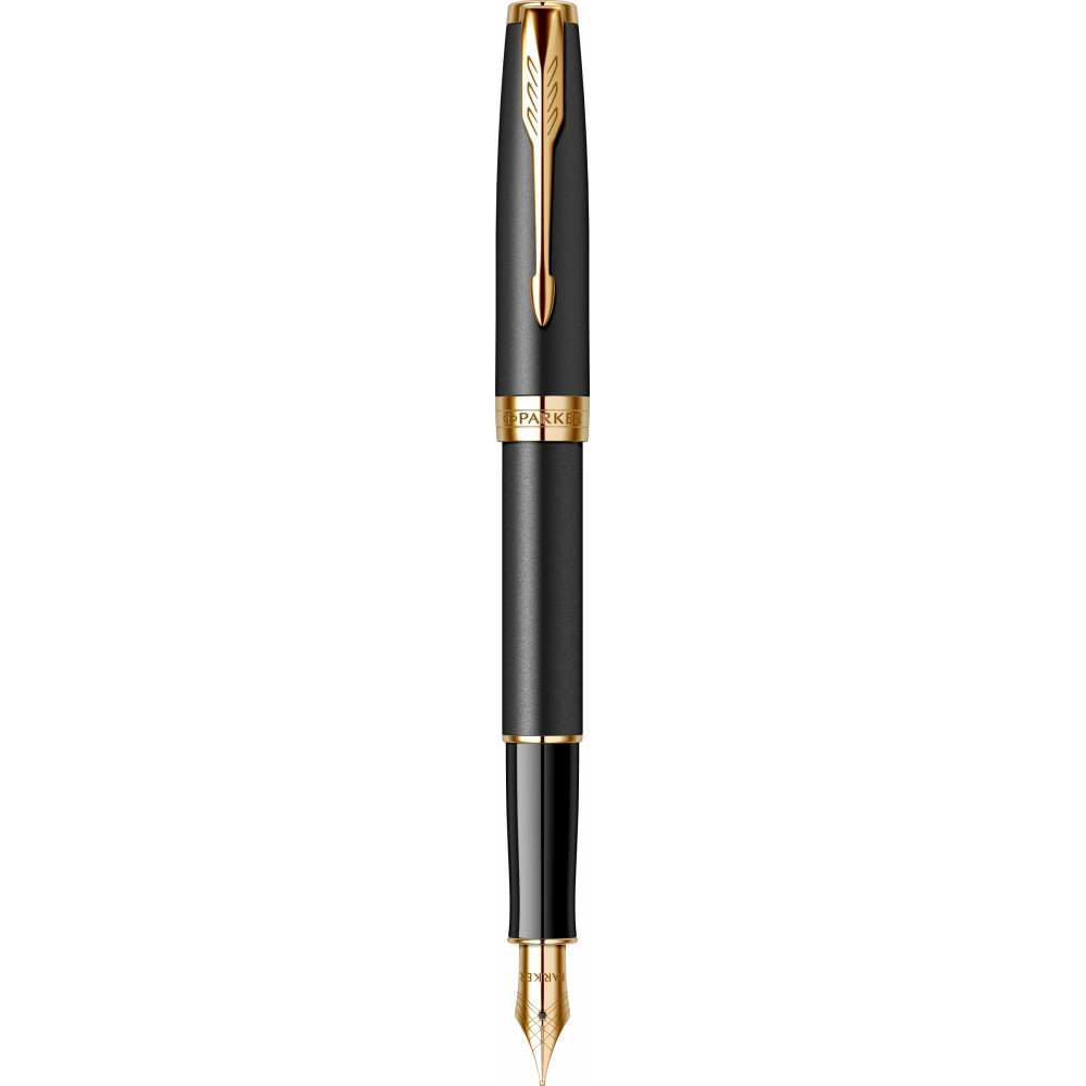 Подарочный набор: Перьевая ручка Parker Sonnet Core F528, Matte Black GT (Перо F) +  Ежедневник Bruno Visconti Imperium