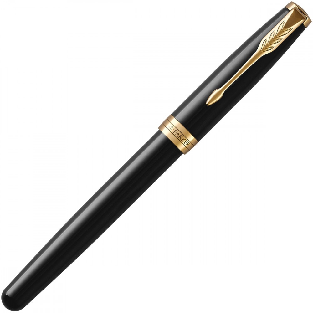 Набор Parker 2020: перьевая Parker Sonnet Core F530, Lacquer Deep Black GT (Перо M) + чехол для ручки
